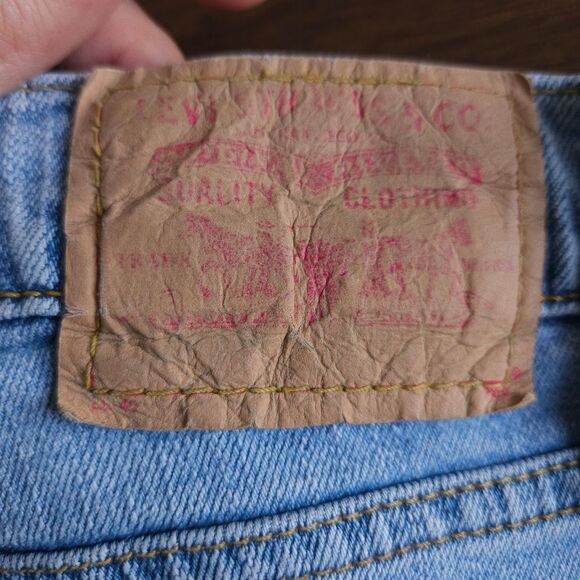 Levi's 513 Slouch Bootcut Jeans Juniors 9 Low Rise Flare Light Wash Raw Hem Y2K - Picture 5 of 11